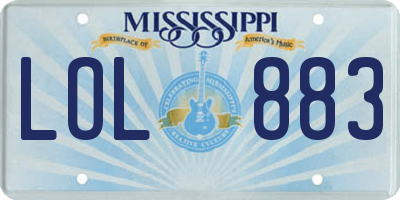 MS license plate LOL883