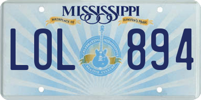 MS license plate LOL894