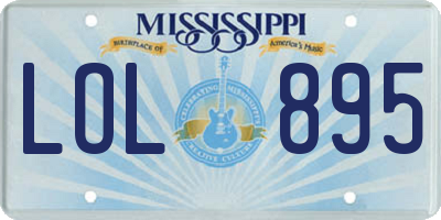 MS license plate LOL895