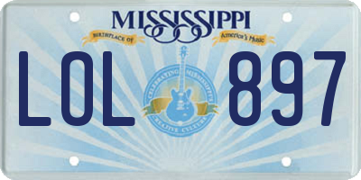MS license plate LOL897