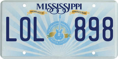 MS license plate LOL898