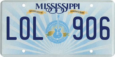 MS license plate LOL906
