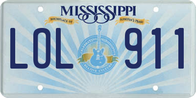 MS license plate LOL911