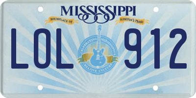 MS license plate LOL912