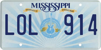 MS license plate LOL914