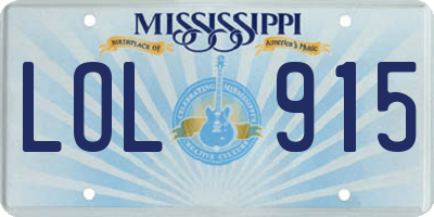 MS license plate LOL915