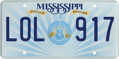 MS license plate LOL917
