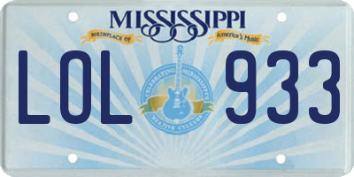 MS license plate LOL933