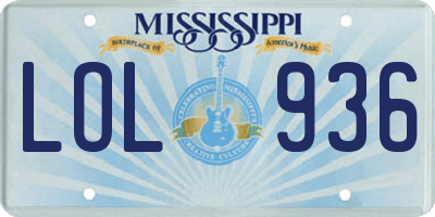 MS license plate LOL936