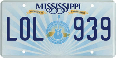 MS license plate LOL939