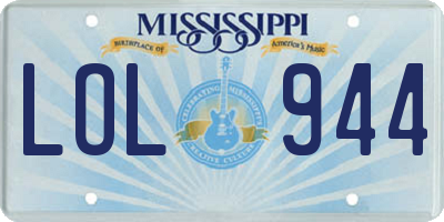 MS license plate LOL944