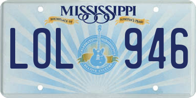 MS license plate LOL946