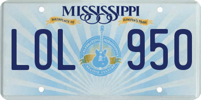 MS license plate LOL950