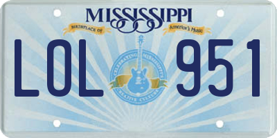 MS license plate LOL951
