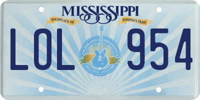 MS license plate LOL954