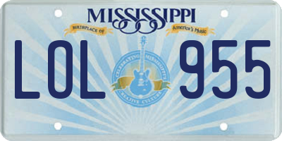 MS license plate LOL955