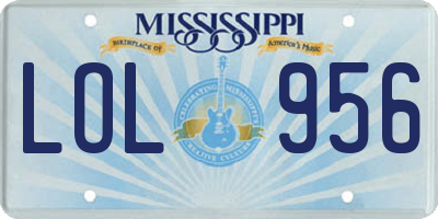 MS license plate LOL956