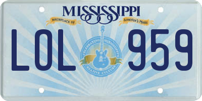 MS license plate LOL959