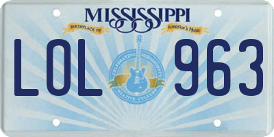 MS license plate LOL963