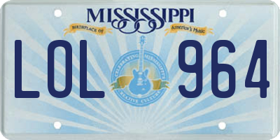 MS license plate LOL964