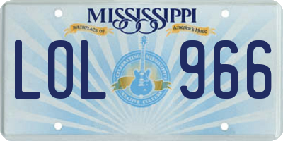 MS license plate LOL966