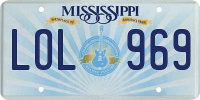 MS license plate LOL969
