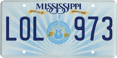MS license plate LOL973