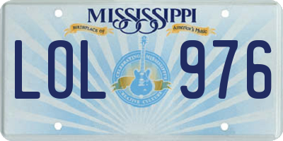 MS license plate LOL976