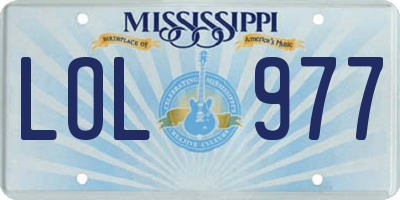 MS license plate LOL977
