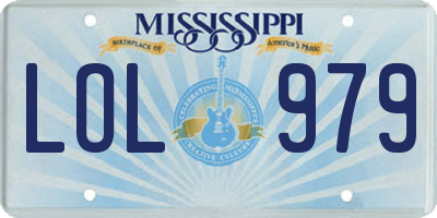 MS license plate LOL979