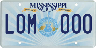 MS license plate LOM000