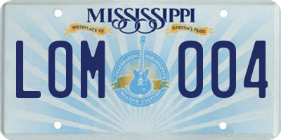 MS license plate LOM004