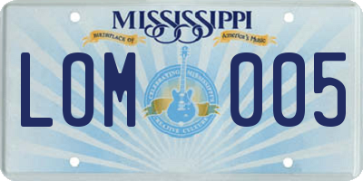 MS license plate LOM005
