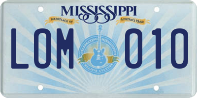 MS license plate LOM010