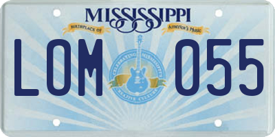MS license plate LOM055