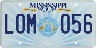 MS license plate LOM056