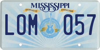 MS license plate LOM057