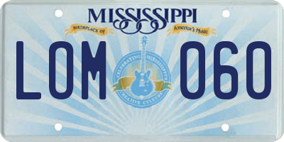 MS license plate LOM060