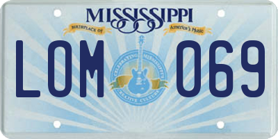 MS license plate LOM069
