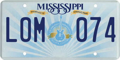 MS license plate LOM074
