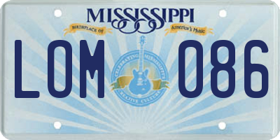 MS license plate LOM086