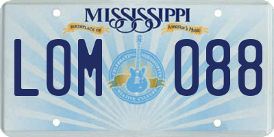 MS license plate LOM088