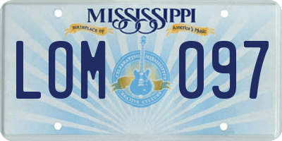 MS license plate LOM097