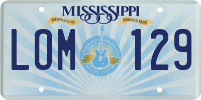 MS license plate LOM129
