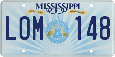 MS license plate LOM148