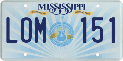 MS license plate LOM151
