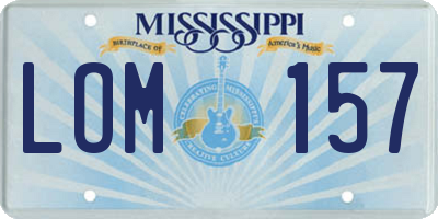 MS license plate LOM157