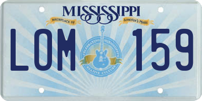 MS license plate LOM159