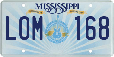 MS license plate LOM168
