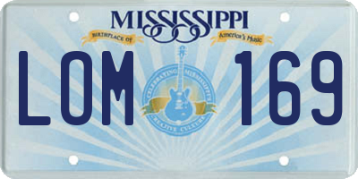 MS license plate LOM169